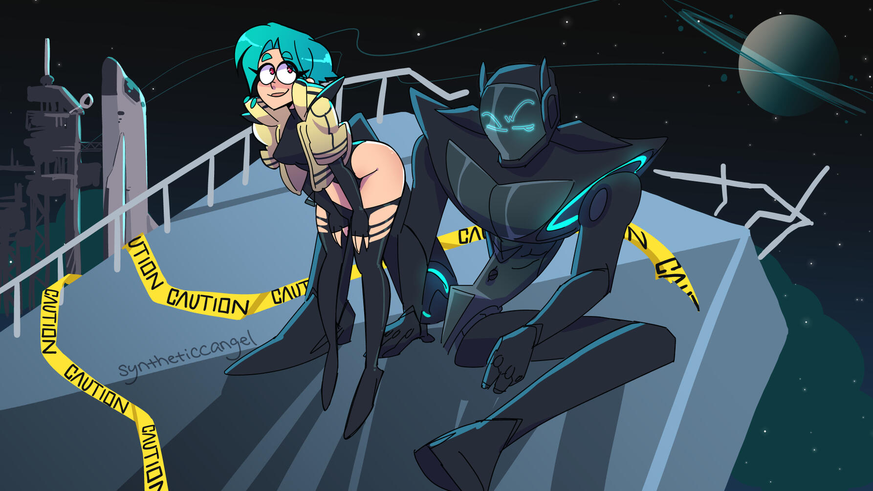 a girl and her robot